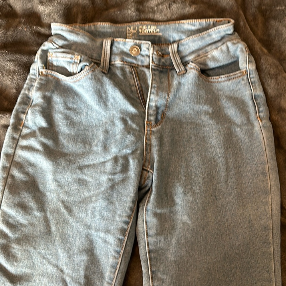 Mid rise, super soft boot cut jeans
